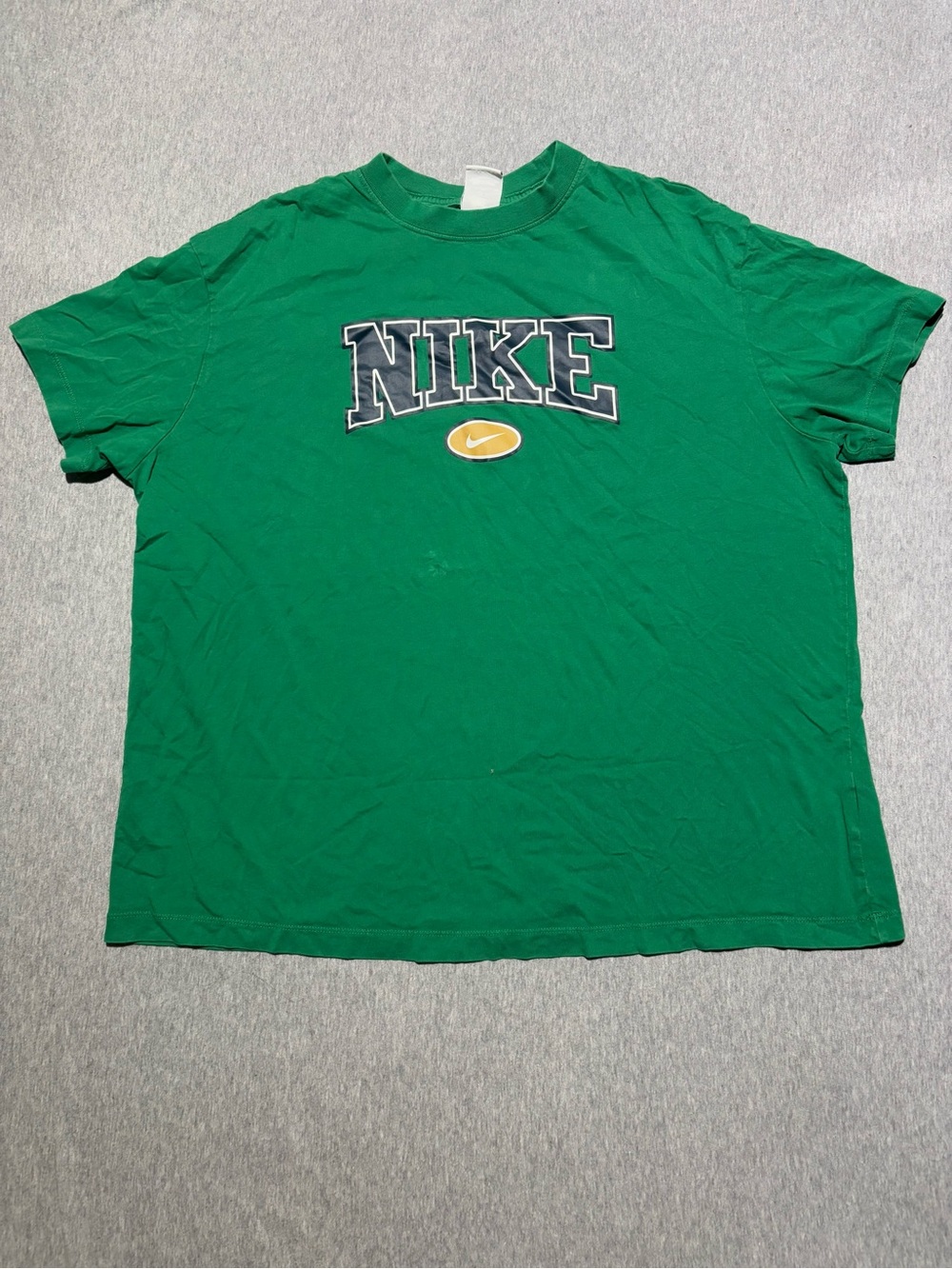 Nike Green Short Sleeve Tee with Navy Logo and Yellow Emblem